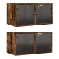 vidaXL Mueble pared puertas vidrio 2 uds roble ahumado 68,5x37x35 cm vidaXL Mueble pared puertas vidrio 2 uds roble ahumado 68,5x37x35 cm