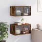 vidaXL Mueble pared puertas vidrio 2 uds roble ahumado 68,5x37x35 cm vidaXL Mueble pared puertas vidrio 2 uds roble ahumado 68,5x37x35 cm