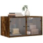 vidaXL Mueble pared puertas vidrio 2 uds roble ahumado 68,5x37x35 cm vidaXL Mueble pared puertas vidrio 2 uds roble ahumado 68,5x37x35 cm