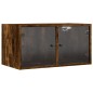 vidaXL Mueble pared puertas vidrio 2 uds roble ahumado 68,5x37x35 cm vidaXL Mueble pared puertas vidrio 2 uds roble ahumado 68,5x37x35 cm