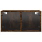vidaXL Mueble pared puertas vidrio 2 uds roble ahumado 68,5x37x35 cm vidaXL Mueble pared puertas vidrio 2 uds roble ahumado 68,5x37x35 cm