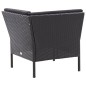 vidaXL Set muebles de jardín 6 piezas y cojines ratán sintético negro vidaXL Set muebles de jardín 6 piezas y cojines ratán sintético negro