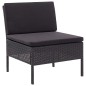 vidaXL Set muebles de jardín 6 piezas y cojines ratán sintético negro vidaXL Set muebles de jardín 6 piezas y cojines ratán sintético negro