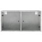 vidaXL Mueble pared puertas vidrio 2 uds gris hormigón 68,5x37x35 cm