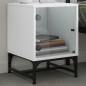 vidaXL Mesitas de noche con puertas de vidrio 2 uds blanco 35x37x50 cm vidaXL Mesitas de noche con puertas de vidrio 2 uds blanco 35x37x50 cm