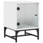 vidaXL Mesitas de noche con puertas de vidrio 2 uds blanco 35x37x50 cm vidaXL Mesitas de noche con puertas de vidrio 2 uds blanco 35x37x50 cm