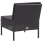 vidaXL Set muebles de jardín 6 piezas y cojines ratán sintético negro vidaXL Set muebles de jardín 6 piezas y cojines ratán sintético negro