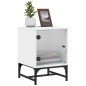 vidaXL Mesitas de noche con puertas de vidrio 2 uds blanco 35x37x50 cm vidaXL Mesitas de noche con puertas de vidrio 2 uds blanco 35x37x50 cm