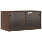 vidaXL Mueble pared puertas vidrio 2 uds roble marrón 68,5x37x35 cm vidaXL Mueble pared puertas vidrio 2 uds roble marrón 68,5x37x35 cm