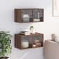 vidaXL Mueble pared puertas vidrio 2 uds roble marrón 68,5x37x35 cm vidaXL Mueble pared puertas vidrio 2 uds roble marrón 68,5x37x35 cm