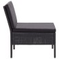 vidaXL Set muebles de jardín 6 piezas y cojines ratán sintético negro vidaXL Set muebles de jardín 6 piezas y cojines ratán sintético negro