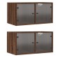 vidaXL Mueble pared puertas vidrio 2 uds roble marrón 68,5x37x35 cm vidaXL Mueble pared puertas vidrio 2 uds roble marrón 68,5x37x35 cm
