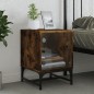 vidaXL Mesitas noche puertas de vidrio 2 uds roble ahumado 35x37x50 cm vidaXL Mesitas noche puertas de vidrio 2 uds roble ahumado 35x37x50 cm