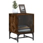 vidaXL Mesitas noche puertas de vidrio 2 uds roble ahumado 35x37x50 cm vidaXL Mesitas noche puertas de vidrio 2 uds roble ahumado 35x37x50 cm