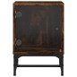 vidaXL Mesitas noche puertas de vidrio 2 uds roble ahumado 35x37x50 cm vidaXL Mesitas noche puertas de vidrio 2 uds roble ahumado 35x37x50 cm