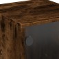 vidaXL Mesitas noche puertas de vidrio 2 uds roble ahumado 35x37x50 cm vidaXL Mesitas noche puertas de vidrio 2 uds roble ahumado 35x37x50 cm