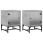 vidaXL Mesitas noche puertas de vidrio 2 uds gris hormigón 35x37x50 cm vidaXL Mesitas noche puertas de vidrio 2 uds gris hormigón 35x37x50 cm