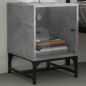 vidaXL Mesitas noche puertas de vidrio 2 uds gris hormigón 35x37x50 cm vidaXL Mesitas noche puertas de vidrio 2 uds gris hormigón 35x37x50 cm