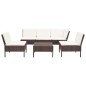 vidaXL Set muebles de jardín 6 piezas y cojines ratán sintético marrón vidaXL Set muebles de jardín 6 piezas y cojines ratán sintético marrón