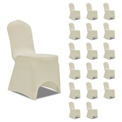 vidaXL Funda de silla elástica 18 unidades color crema