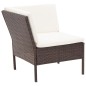 vidaXL Set muebles de jardín 6 piezas y cojines ratán sintético marrón vidaXL Set muebles de jardín 6 piezas y cojines ratán sintético marrón