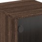 vidaXL Mesitas noche puertas de vidrio 2 uds roble marrón 35x37x50 cm vidaXL Mesitas noche puertas de vidrio 2 uds roble marrón 35x37x50 cm