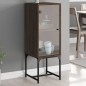 vidaXL Armario auxiliar con puerta de vidrio marrón roble 35x37x100 cm vidaXL Armario auxiliar con puerta de vidrio marrón roble 35x37x100 cm