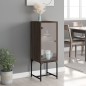 vidaXL Armario auxiliar con puerta de vidrio marrón roble 35x37x100 cm vidaXL Armario auxiliar con puerta de vidrio marrón roble 35x37x100 cm