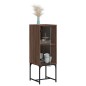 vidaXL Armario auxiliar con puerta de vidrio marrón roble 35x37x100 cm vidaXL Armario auxiliar con puerta de vidrio marrón roble 35x37x100 cm