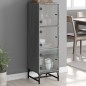 vidaXL Aparador con puertas de vidrio gris Sonoma 35x37x120 cm vidaXL Aparador con puertas de vidrio gris Sonoma 35x37x120 cm