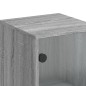vidaXL Aparador con puertas de vidrio gris Sonoma 35x37x120 cm vidaXL Aparador con puertas de vidrio gris Sonoma 35x37x120 cm