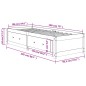 vidaXL Sofá cama de madera maciza de pino marrón cera 90x200 cm