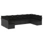 vidaXL Set de sofás de jardín 10 pzas cojines ratán sintético negro vidaXL Set de sofás de jardín 10 pzas cojines ratán sintético negro