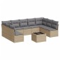 vidaXL Juego de sofás jardín con cojines beige 10 pzas ratán sintético vidaXL Juego de sofás jardín con cojines beige 10 pzas ratán sintético