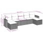 vidaXL Set de comedor de jardín 7 pzas y cojines ratán sintético negro