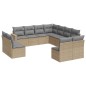 vidaXL Set de sofás de jardín 11pzas con cojines ratán sintético beige vidaXL Set de sofás de jardín 11pzas con cojines ratán sintético beige