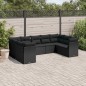 vidaXL Set de sofás de jardín 8 piezas y cojines ratán sintético negro vidaXL Set de sofás de jardín 8 piezas y cojines ratán sintético negro