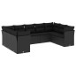 vidaXL Set de sofás de jardín 8 piezas y cojines ratán sintético negro vidaXL Set de sofás de jardín 8 piezas y cojines ratán sintético negro