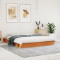 vidaXL Estructura de cama madera maciza pino marrón cera 150x200 cm vidaXL Estructura de cama madera maciza pino marrón cera 150x200 cm
