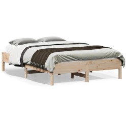 vidaXL Estructura de cama de madera maciza de pino 140x190 cm