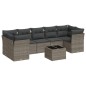 vidaXL Set de sofás de jardín 8 pzas y cojines ratán sintético gris vidaXL Set de sofás de jardín 8 pzas y cojines ratán sintético gris