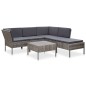 vidaXL Set de muebles de jardín 6 pzas y cojines ratán sintético gris vidaXL Set de muebles de jardín 6 pzas y cojines ratán sintético gris