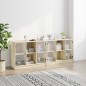 vidaXL Estantería con puertas madera roble Sonoma 204x37x75 cm