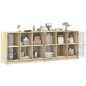 vidaXL Estantería con puertas madera roble Sonoma 204x37x75 cm