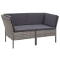 vidaXL Set de muebles de jardín 6 pzas y cojines ratán sintético gris vidaXL Set de muebles de jardín 6 pzas y cojines ratán sintético gris