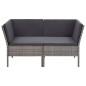 vidaXL Set de muebles de jardín 6 pzas y cojines ratán sintético gris vidaXL Set de muebles de jardín 6 pzas y cojines ratán sintético gris