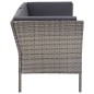 vidaXL Set de muebles de jardín 6 pzas y cojines ratán sintético gris vidaXL Set de muebles de jardín 6 pzas y cojines ratán sintético gris