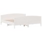vidaXL Estructura cama cabecero madera maciza pino blanco 180x200 cm