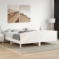 vidaXL Estructura cama cabecero madera maciza pino blanco 180x200 cm