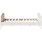 vidaXL Estructura cama cabecero madera maciza pino blanco 180x200 cm